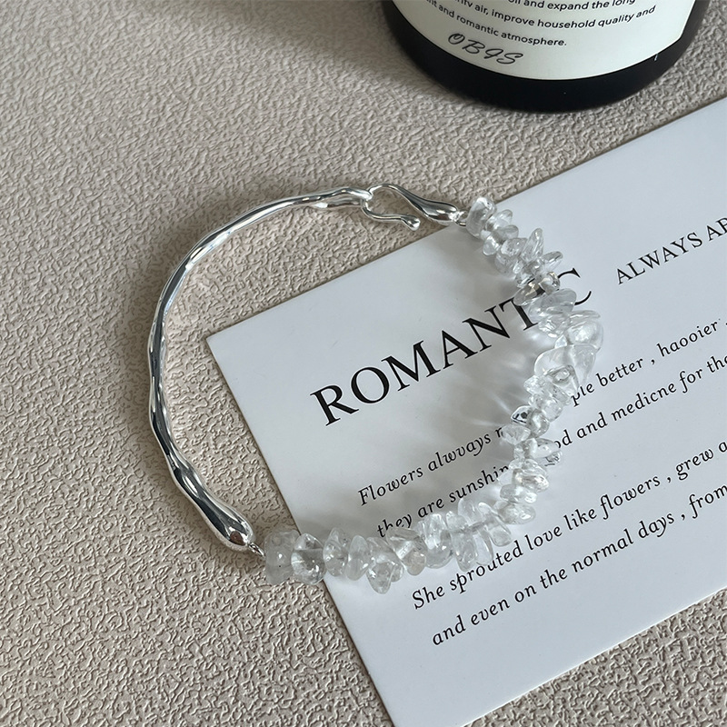 Design white crystal bracelet fashion simple INS style texture bracelet
