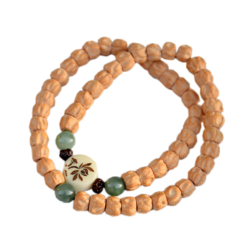 Passionfruit seed bracelet two circles high density straight grain cypress seed bracelet bodhi seed lotus