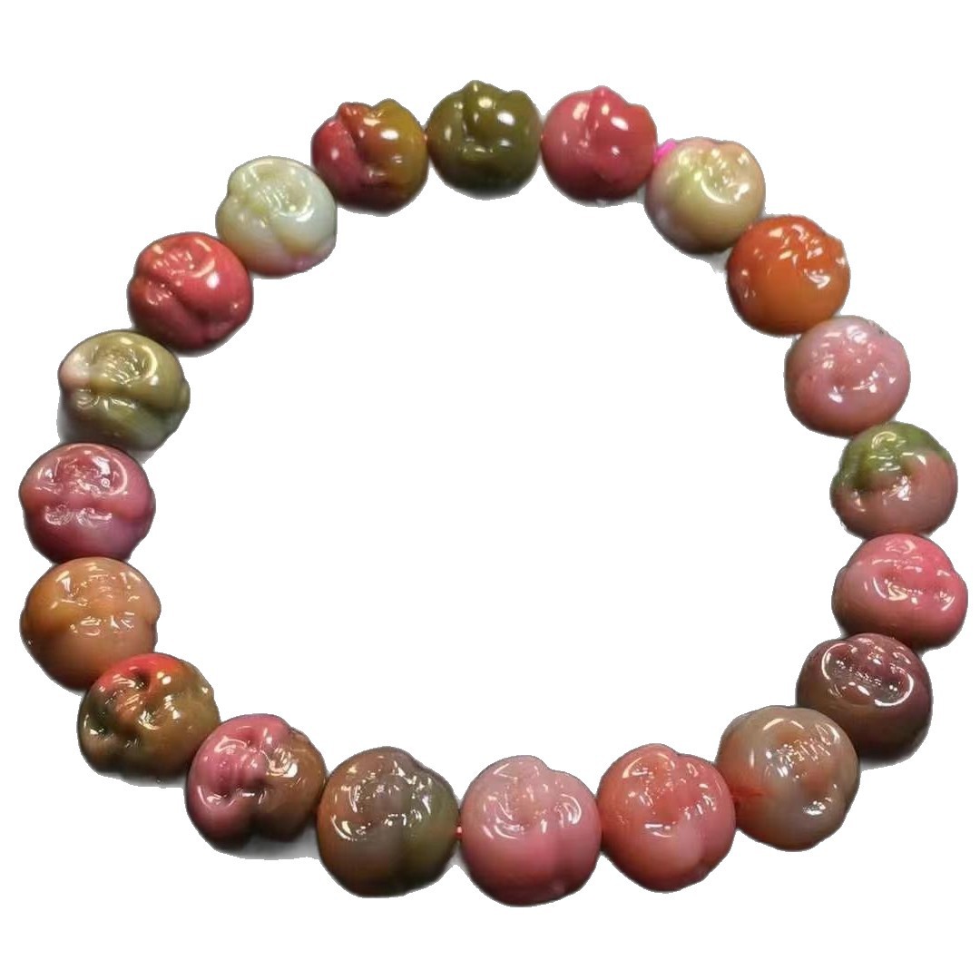 Laughing Buddha bracelet, full of color and flesh, clean and without impurities, colorful red