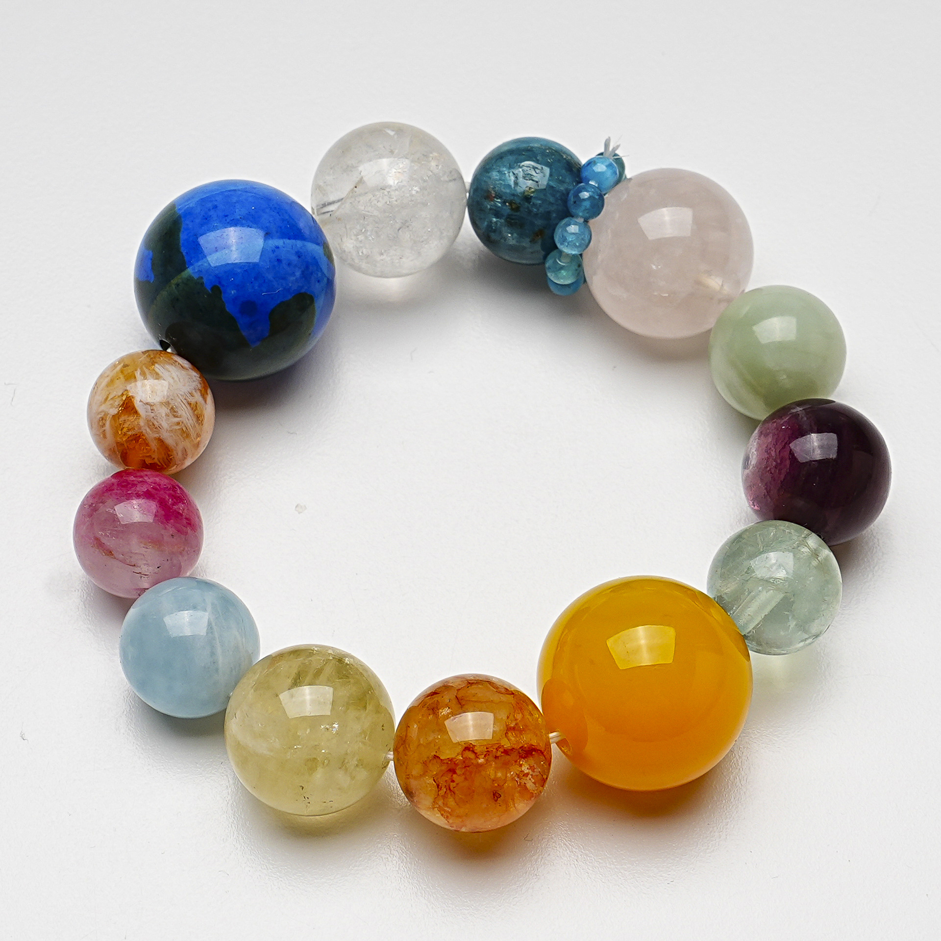 Ice pink white crystal bracelet for women Yellow tower crystal cherry blossom rain yellow glue flower purple lithium mica agate bracelet