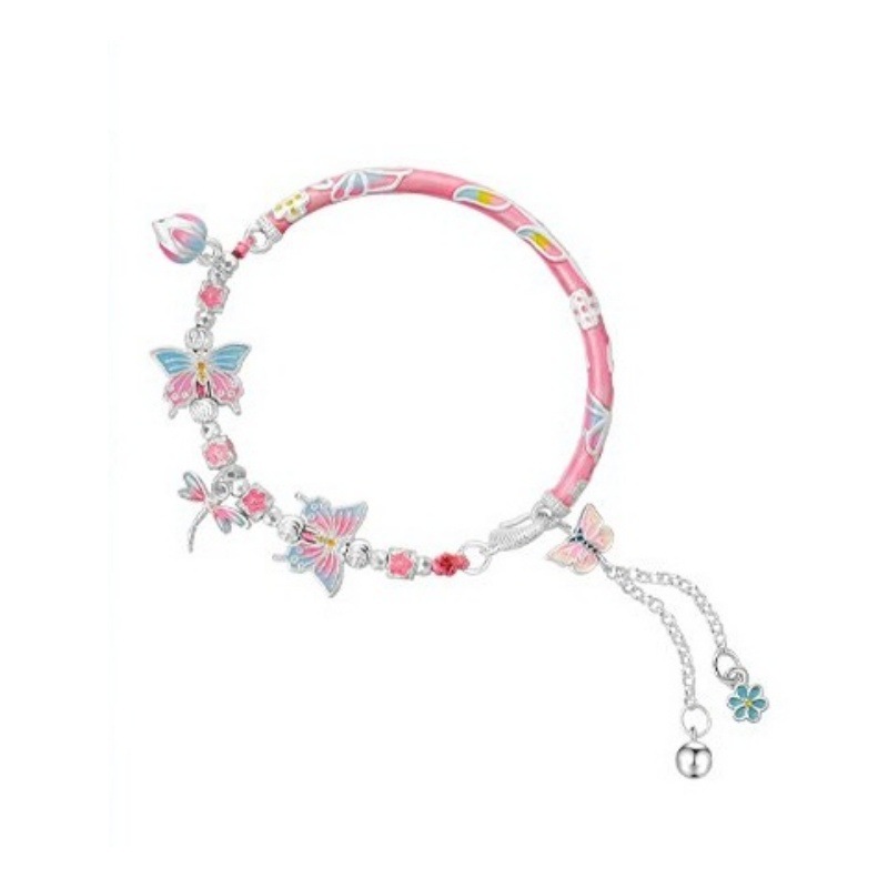 Butterfly half bracelet half chain bracelet women's enamel color 2024 new bracelet bracelet exquisite high-end