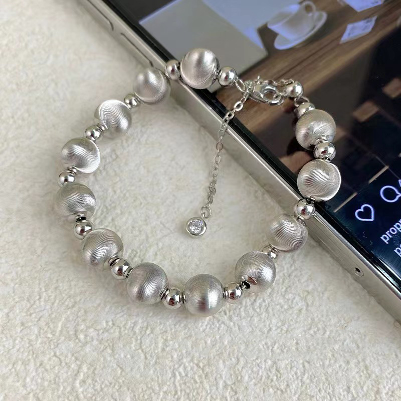 Sterling silver cat's eye lucky beads bracelet for women light luxury versatile fashion design bracelet