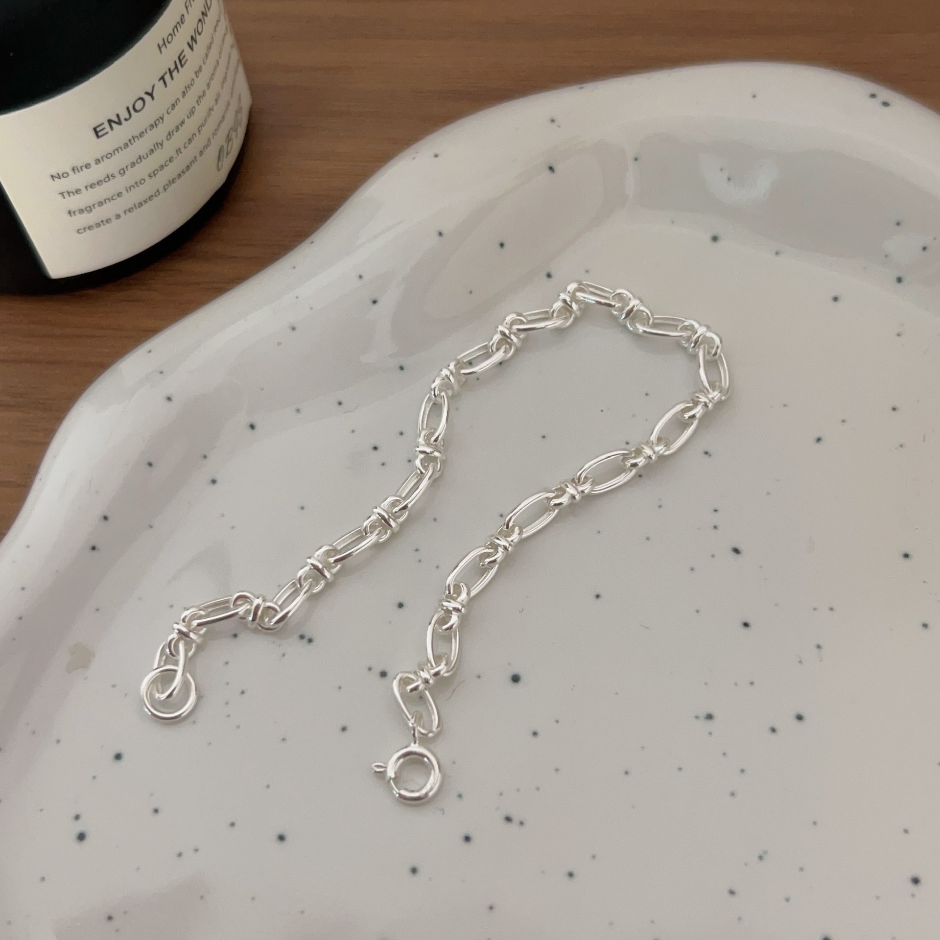 Sterling silver irregular geometric bracelet for women niche light luxury unique high-end minimalist