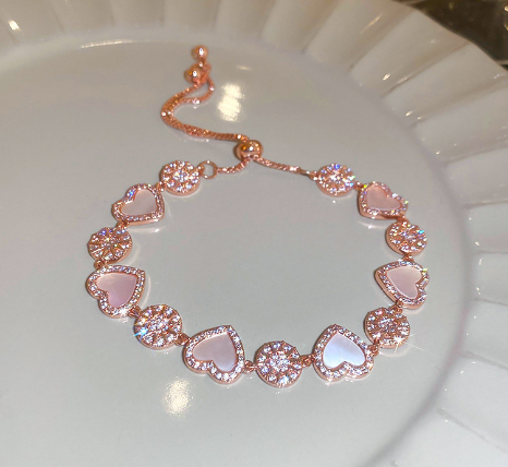 Romantic rose gold zircon bracelet ins style sunflower love bracelet sweet accessories new product