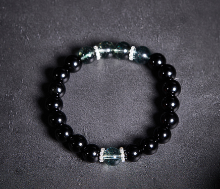 Obsidian Green Ghost Fortune Beads Beaded Bracelet Women's New Chinese Retro Simple High-end Jewelry