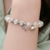 White crystal bow bracelet for women, sweet, niche and exquisite jewelry
