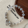 White crystal bow bracelet for women, sweet, niche and exquisite jewelry