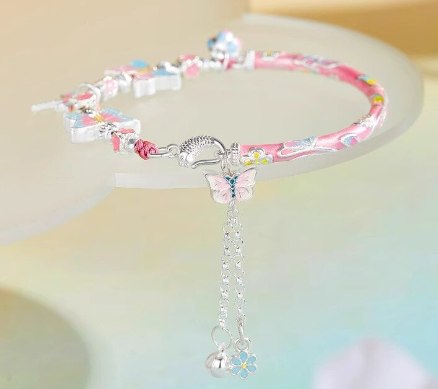 Butterfly half bracelet half chain bracelet women's enamel color 2024 new bracelet bracelet exquisite high-end
